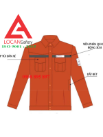 Quần áo bảo hộ lao động điện lực màu cam cao cấp, đồng phục bảo hộ công nhân ngành điện lực vải kaki - 192